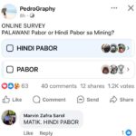 Mga hindi pabor sa pagmimina, nangunguna sa online poll