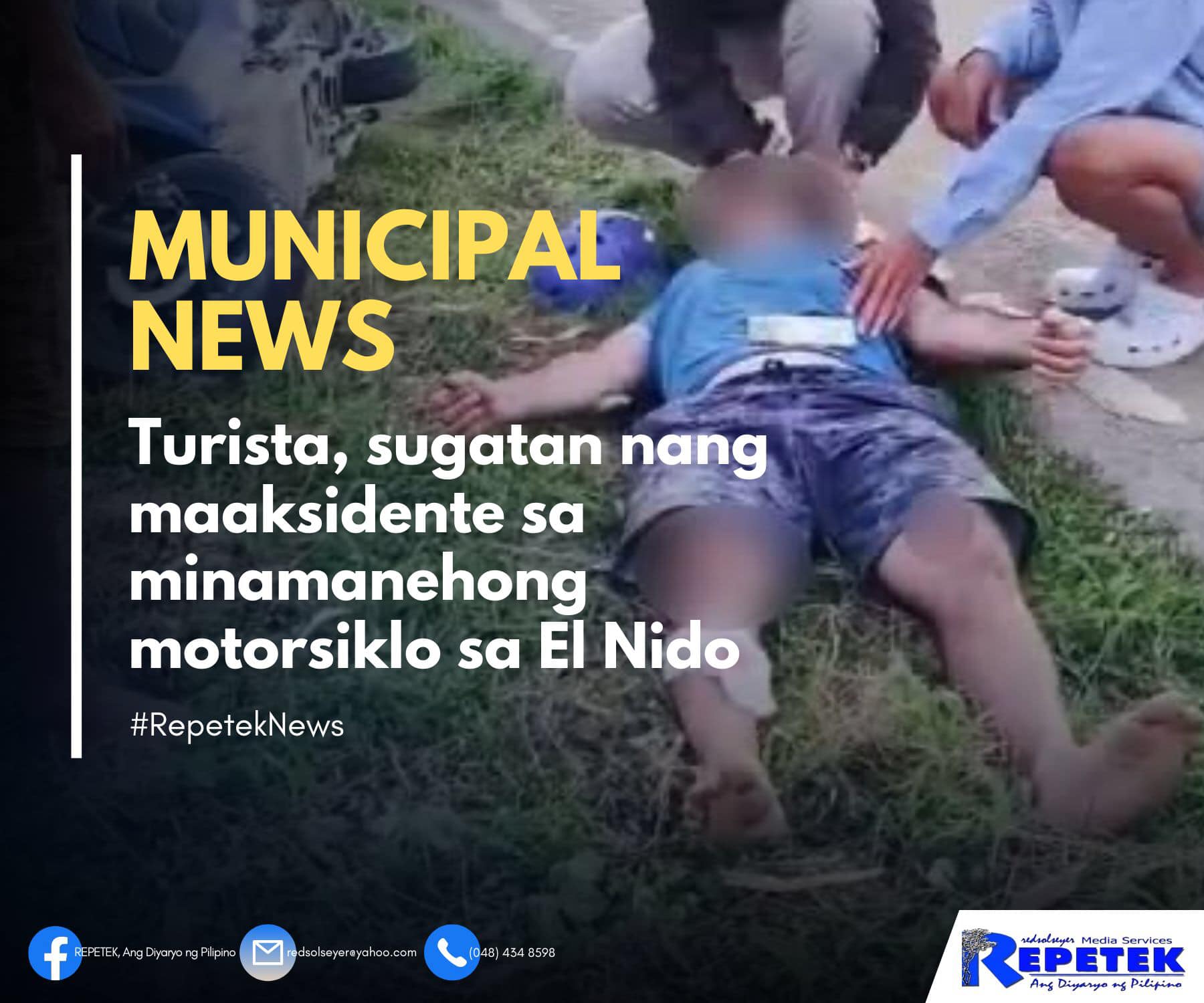 Turista, sugatan nang maaksidente sa minamanehong motorsiklo sa El Nido